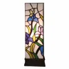 Homezia 18" Tiffany Style Floral Dark Brown Base Table Lamp