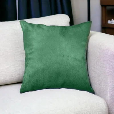 Homezia 18" Verde Cowhide Throw Pillow