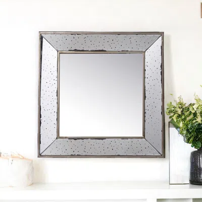 Homezia 18" Wall Mounted Vintage Style Glass Frame Accent Mirror