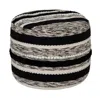 Homezia 18" White 100% Cotton Ottoman