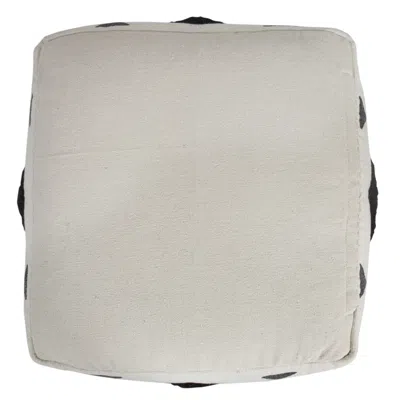 Homezia 18" White 100% Cotton Ottoman