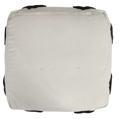 Homezia 18" White 100% Cotton Ottoman