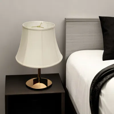 Homezia 18" White Altered Bell Monay Shantung Lampshade In Gold