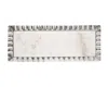 Homezia 18" White And Silver Rectangular Marble Serving Tray In Multi