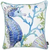 Homezia 18" White Blue And Green Seahorse Decorative Throw Pillow Cover