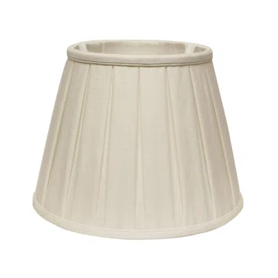 Homezia 18" White Slanted Linen Lampshade With Box Pleat In Brown