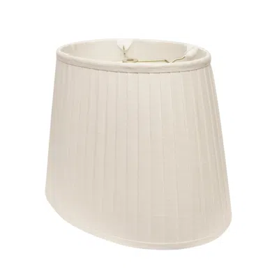 Homezia 18" White Slanted Oval Paperback Linen Lampshade In Burgundy