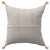 Homezia 18" X 18" Beige 100% Cotton Zippered Pillow