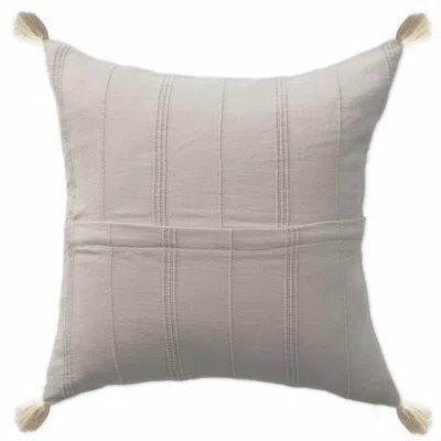 Homezia 18" X 18" Beige 100% Cotton Zippered Pillow