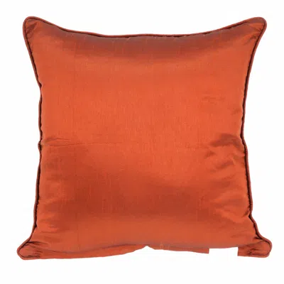 Homezia 18" X 18" Beige And Brown Zippered 100% Cotton Throw Pillow With Embroidery