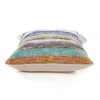 Homezia 18" X 18" Beige Blue And Gray Geometric Cotton Zippered Pillow