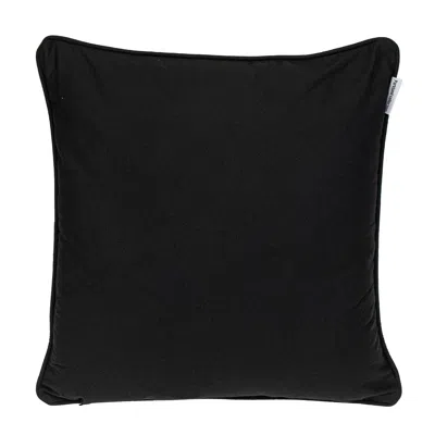 Homezia 18" X 18" Black 100% Cotton Geometric Zippered Pillow