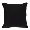 Homezia 18" X 18" Black 100% Cotton Geometric Zippered Pillow
