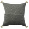 Homezia 18" X 18" Black 100% Cotton Geometric Zippered Pillow