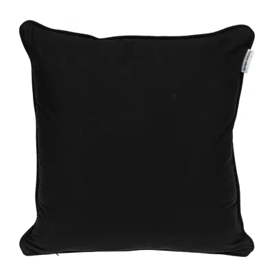 Homezia 18" X 18" Black 100% Cotton Geometric Zippered Pillow