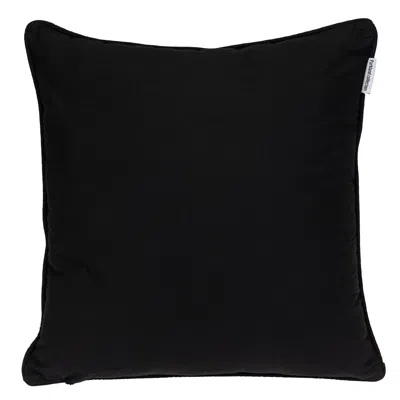 Homezia 18" X 18" Black 100% Cotton Interlocking Zippered Pillow