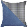 Homezia 18" X 18" Black And Blue Houndstooth Zippered Handmade Polyester Throw Pillow Cover