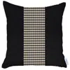 Homezia 18" X 18" Black And Brown Houndstooth Zippered Handmade Polyester Throw Pillow Cover