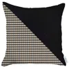 Homezia 18" X 18" Black And Brown Houndstooth Zippered Handmade Polyester Throw Pillow Cover