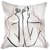 Homezia 18" X 18" Black And Grey Abstract Zippered Handmade Polyester Throw Pillow Cover