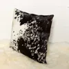 Homezia 18 X 18 Black And White Cowhide Throw Pillow