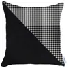 Homezia 18" X 18" Black And White Houndstooth Zippered Handmade Polyester Throw Pillow Cover