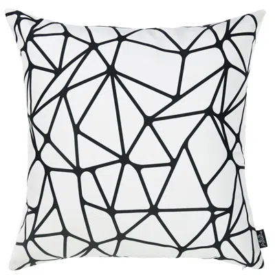 Homezia 18" X 18" Black And White Polyester Pillow Cover