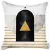 Homezia 18" X 18" Black And Yellow Abstract Zippered Handmade Polyester Throw Pillow Cover