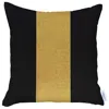 Homezia 18" X 18" Black And Yellow Geometric Zippered Handmade Polyester Throw Pillow Cover