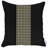 Homezia 18" X 18" Black And Yellow Houndstooth Zippered Handmade Polyester Throw Pillow Cover