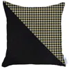 Homezia 18" X 18" Black And Yellow Houndstooth Zippered Handmade Polyester Throw Pillow Cover