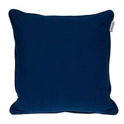 Homezia 18" X 18" Blue 100% Cotton Greek Key Zippered Pillow