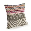 Homezia 18" X 18" Blue And Beige Geometric Cotton Blend Zippered Pillow