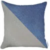 Homezia 18" X 18" Blue And Grey Geometric Zippered Handmade Polyester Throw Pillow Cover