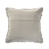 Homezia 18" X 18" Blue And Ivory 100% Cotton Geometric Zippered Pillow