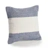 Homezia 18" X 18" Blue And Ivory 100% Cotton Striped Zippered Pillow