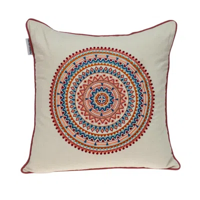 Homezia 18" X 18" Blue And Orange Abstract Indoor Outdoor Throw Pillow Cover & Insert