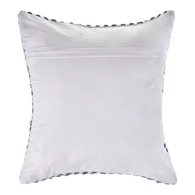 Homezia 18" X 18" Blue And White 100% Cotton Chevron Zippered Pillow