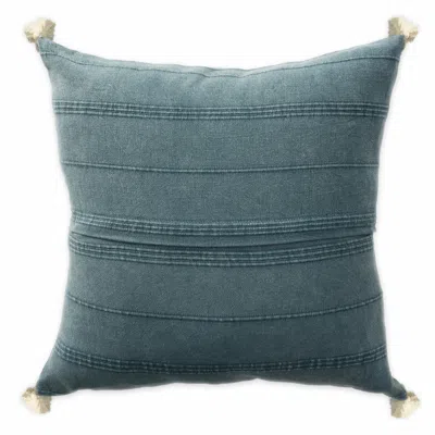 Homezia 18" X 18" Bluish Gray 100% Cotton Zippered Pillow