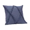 Homezia 18" X 18" Denim Blue 100% Cotton Zippered Pillow