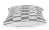 Homezia 18" X 18" Gray And White 100% Cotton Geometric Zippered Pillow