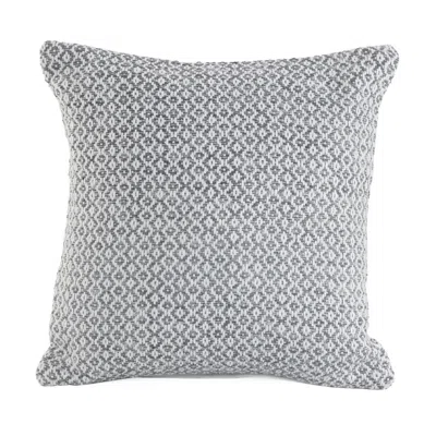 Homezia 18" X 18" Gray And White 100% Cotton Geometric Zippered Pillow