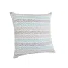 Homezia 18" X 18" Green And White Chevron Cotton Zippered Pillow