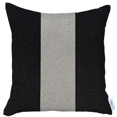 Homezia 18" X 18" Grey And Black Geometric Zippered Handmade Polyester Throw Pillow Cover In Multi