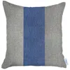 Homezia 18" X 18" Grey And Blue Geometric Zippered Handmade Polyester Throw Pillow Cover