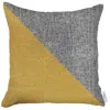 Homezia 18" X 18" Grey And Yellow Geometric Zippered Handmade Polyester Throw Pillow Cover