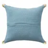 Homezia 18" X 18" Light Blue 100% Cotton Geometric Zippered Pillow