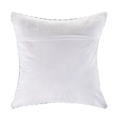Homezia 18" X 18" Light Blue And White 100% Cotton Chevron Zippered Pillow