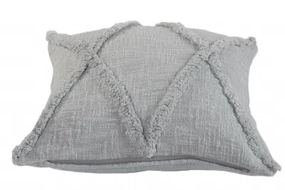 Homezia 18" X 18" Light Gray 100% Cotton Geometric Zippered Pillow