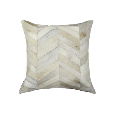 Homezia 18" X 18" Natural Chevron Cowhide Pillow